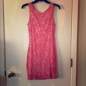 Pink lace party dress